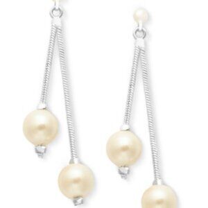 Charter Club Silver-Tone Acrylic Pearl Double Drop Earrings 2 for $10.0